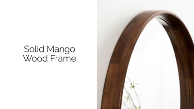 Natural Mango Wood Square Wall Mirror, 26 x 26