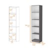 SEVOBAL Decorative Bookshelf Industrial Bookshelf Slim Bookcase for Stylish Storage in Living Room, Gray White, 17.72"*11.77"*71.1" - 2 of 4
