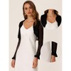 INSPIRE CHIC Women's Elegant Sheer Mesh Long Sleeve Ruffle Collar Crop Bolero - 2 of 4