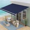 Outsunny 16' x 10' Electric Retractable Awning, Sun Shade Shelter with Remote Controller and Crank Handle for Deck, Balcony, Yard, Dark Blue - 2 of 4