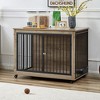 Dog Kennel End Table With 3 Metal Fence Door Particle Board Dog Cages With Wheels & Flip-top Door For Large Breed Dogs Indoor Dog Kennel - 2 of 4