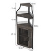 Corner Bar Cabinet, 61" Tall Farmhouse Wine Cabinet with Detachable Wine Rack, 5-Tier Industrial Wine Cabinet with Glass Holder & Adjustable Shelves - 3 of 4