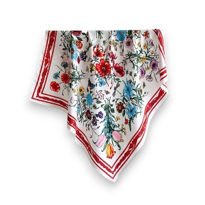 Anna-Kaci Women's Floral Print Twill Woven Square Scarf 35.4×35.4 Inches - 1 of 4