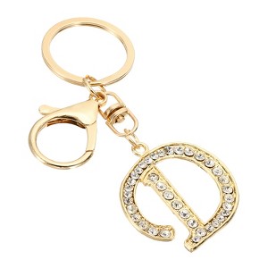 Unique Bargains Chic Stylish Zinc Alloy Gold Tone Initial Letter Keychain - 1 of 4