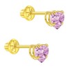 Girls' Classic Heart CZ Screw Back 14k Gold Earrings - In Season Jewelry - 2 of 4