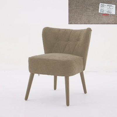 Modern Accent Chair with Wingback Design, Featuring a Lounge Seat, Curved Ergonomic Backrest and Heavy Duty Wood Legs, Camel Color