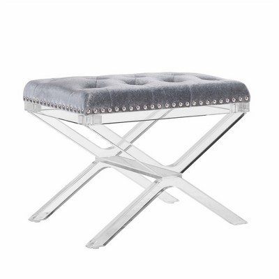 Kelsi X Base Silver Vanity Bench With 