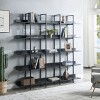 5 Tier Bookcase, Vintage Industrial Style Shelf, Open Display Storage Rack, Home Office Open Bookshelf with Metal Frame for Living Room, Bedroom, Grey - 3 of 4
