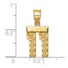 Black Bow Jewelry 14k Yellow Gold, Varsity Collection, Small D/C Pendant Number 11 - 3 of 4
