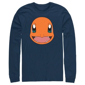 Men's Pokemon Charmander Smile Long Sleeve Shirt - 1 of 4