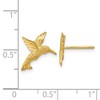 Black Bow Jewelry 13mm Satin Hummingbird Post Earrings in 14k Yellow Gold - 4 of 4