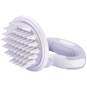 Pet Life Gyrater Swivel Travel Silicone Massage Grooming Pet Brush, White - 1 of 1