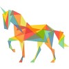 Junior's Design By Humans Fractal Geometric Unicorn By radiomode T-Shirt - 2 of 3