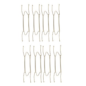 Unique Bargains Plate Hanger W Type Zinc Plated Invisible Wall Decorative Hooks 8 Pcs - 1 of 3