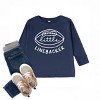 The Juniper Shop Little Linebacker Toddler Long Sleeve Tee - 2T - Navy - 2 of 4