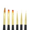 Unique Bargains Nylon Double-Headed Gel Polish Dotting Painting Nail Art Brushes Black Gold Tone 3 Pcs - 3 of 4
