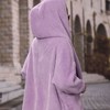 Women's Fuzzy Open-Front Hooded Coat Winter Casual Street Jacket,S,Purpel - 4 of 4