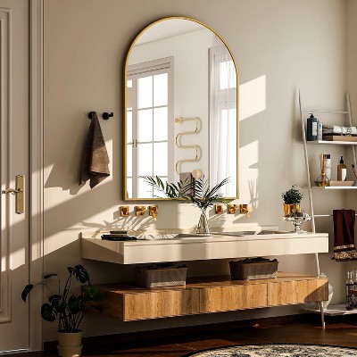 Beautyolove 38"L x 26"W Arched Bathroom Mirror Wall Mounted Mirror
