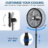 BILT HARD 18" Pedestal Oscillating Misting Fan High-Velocity 3-Speed Patio Fans Adjustable Height 120° Oscillation Waterproof Fan for Outdoor - 3 of 4