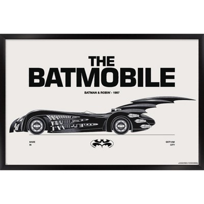Trends International DC Comics Batman: 85th Anniversary - The Batmobile 1997 Framed Wall Poster Prints