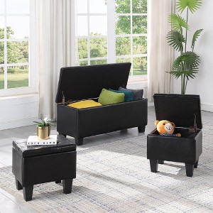 3 In 1 Storage Ottoman, Rectangle Ottoman With Storage 3 In 1 Combination Ottoman, Footrest Stool - 1 of 4