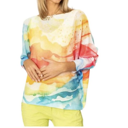 Women's Summer Sunset Batwing Sweater - Look Mode USA - image 1 of 2