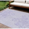 Lilac Purple And Ivory Floral Washable Indoor Outdoor Area Rug - 2 of 4