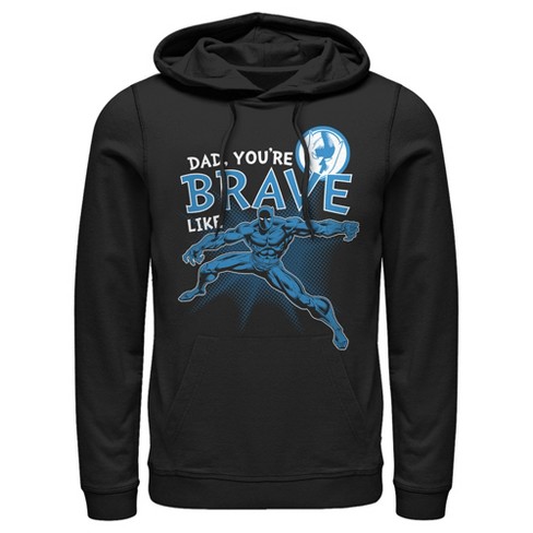 Men's Marvel Dad You're Brave Like Black Panther Pull Over Hoodie - Black -  X Large