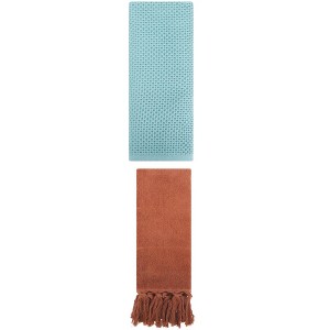REGALWOVEN 2 Packs Cotton Soft Absorbent Tassels and Waffle Hand Towel - 1 of 4