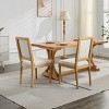 INFURNIC Dining Chairs Louis French Chair with Square Backrest and Carved Wood Frame for Living Room and Kitchen, Beige, 23"*19.3"*37.8" - 2 of 4