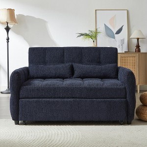 Kumasinova 52.8 Inch Loveseat Sofa,Sofa Bed with Adjustable Backrest,3 USB Ports and 2 Lumbar Pillows,Pull Out Couch  for Living Room,Apartment - 1 of 4
