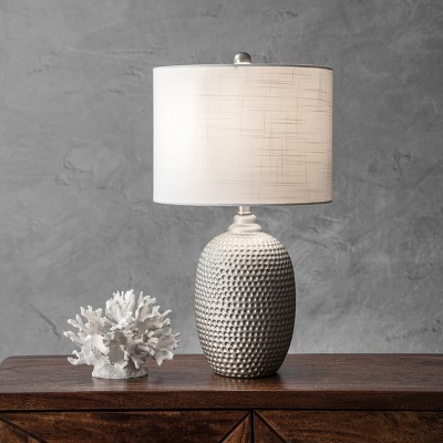 Oakland Gray Textured Ceramic Table Lamp with 3-Way Switch