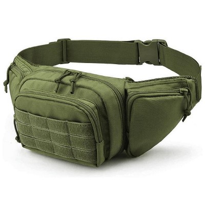 NPolar "Men's Tactical Fanny Pack for Concealed Carry, Military Waist Bag with Adjustable Strap, Quick Release & Pockets for Hiking & Travel" Green