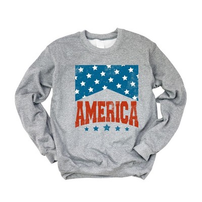 Simply Sage Market Women's Graphic Sweatshirt America Varsity Stars