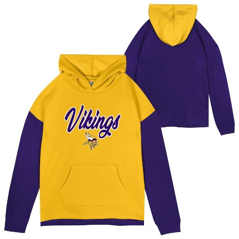 NFL Minnesota Vikings Girls' Fleece Hooded Sweatshirt - S