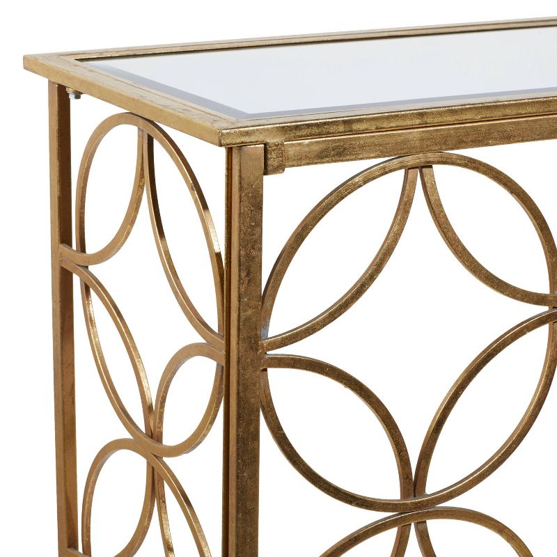 Rectangular Traditional Modern Metal Console Table Gold - Olivia &#38; May, 4 of 29