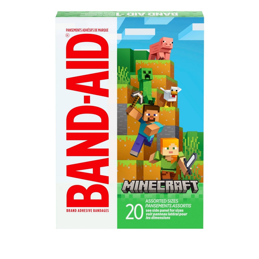 Band-Aid Adhesive Assorted Decorative Minecraft Bandages - 20ct