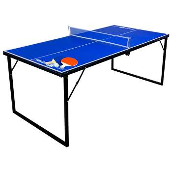 Park and Sun Mini Folding Tennis Table, 30 x 60 Inches, 2 Paddles and 2 Balls