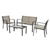 Sonkuki 4 Pieces Patio Furniture Chair Sets, Textilene Set Chairs with Table, - 2 of 4