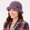 Anna-Kaci Women's Soft Knit Winter Hat with Rolled Brim and Elegant Floral Detail - 2 of 3
