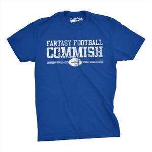 Mens Fantasy Football Commish T Shirt Funny Gift for Dad Game day Graphic Cool - Crazy Dog Men's T Shirt - 1 of 4