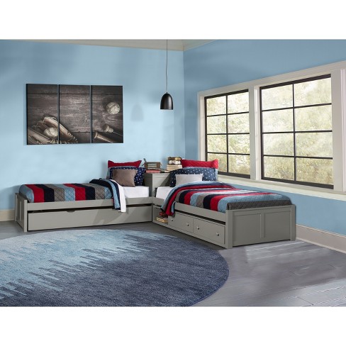 L shaped twin beds with trundle online