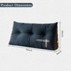 Bekrvio Velvet Wedge Headboard Pillow, Bed Rest Reading Backrest Cushion with Removable Cover & Side Pockets for Daybed & Couch - 2 of 4