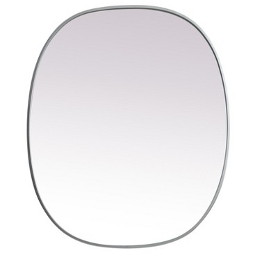 Elegant Lighting Metal Frame Oval Mirror 30x36 Inch in Silver