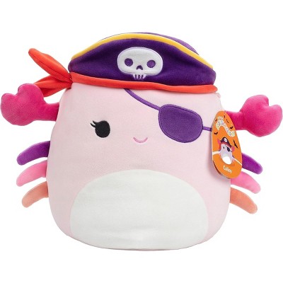 Squishmallows 10 Cailey The Pink Crab with Starfish Pin - Official Kellytoy Plush - Soft and Squishy Stuffed Animal Toy - Great Gift for Kids