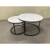 Ridstar 2-Piece Round Nesting Coffee Tables with Sturdy Metal Frame For Living Room & Bedroom-White - 3 of 4