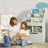 Vynxaria Kids Bookcase - Multi-Shelf Rack Organizer with Storage Drawer for Books in Pale Green for Playroom - 2 of 4