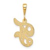 Black Bow Jewelry 14k Yellow Gold, Maci Collection, LG Filigree Script Initial F Pendant - 3 of 4
