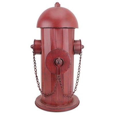 Medium Vintage Red Metal Fire Hydrant Statue