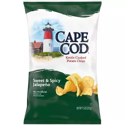 Cape Cod Potato Chips, Sweet & Spicy Jalapeno Kettle Chips - 8oz